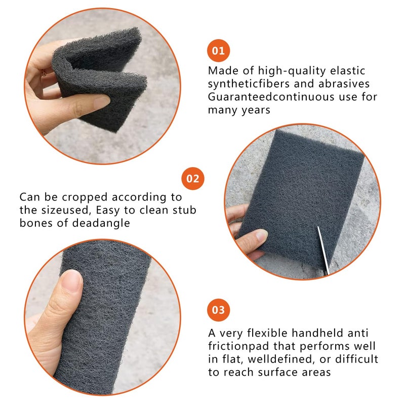 Tshya 6" x 9" Gray & Maroon General Purpose Scuff Pads, 14 Pack Automotive Scratch Brite Pads for Sanding, Paint Prep, Restoration Tear-Resistant, Durable Non-Woven Abrasive Pads - Image 3